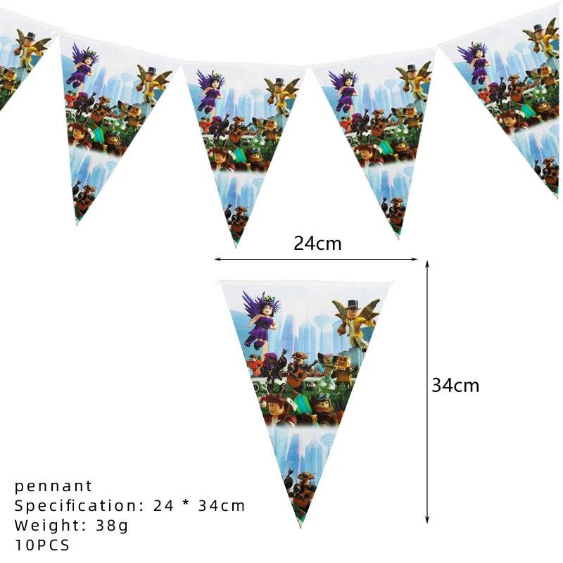 Hot Roblox Birthday Party Decor Game Balloons Disposable Tableware Backdrop For Kids Boy Party Supplies Baby Shower Toy Gifts - AIAZ