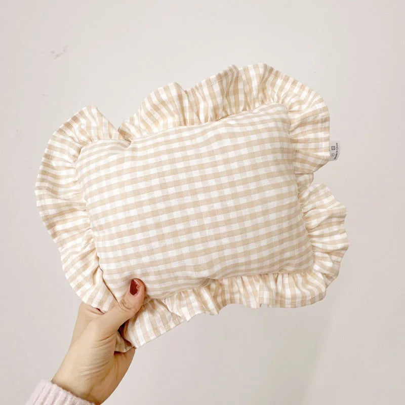 Personalization Name Nordic Style Cotton Baby Small Pillow with Ruffles Kids Cushion Baby Newborn Bedding Pillows Cushions Room