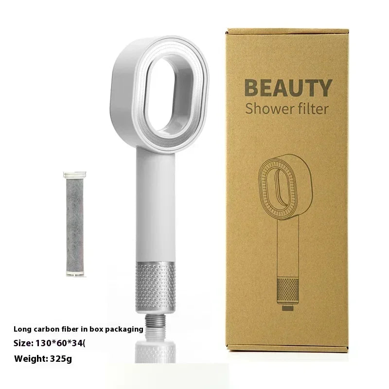 High end fragrance shower showerhead with carbon fiber filter element for filtering fragrance and skin care showerhead