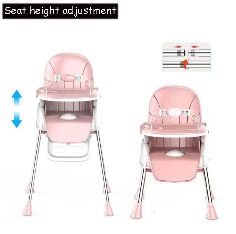Folding Baby Highchair Kids Chair Dinning High Chair for Children Feeding Baby Table and Chair for Babies Toddler Booster Seat