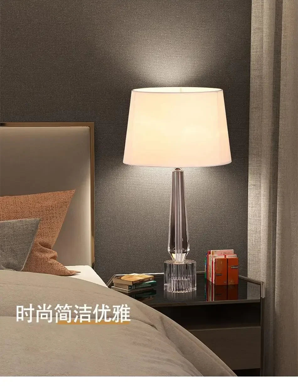 2025 Creative Fabric Table Lamp Crystal Glass Ball Lamp Living Room Creative Bubble Light Bedroom Beside Art Reading Lamp