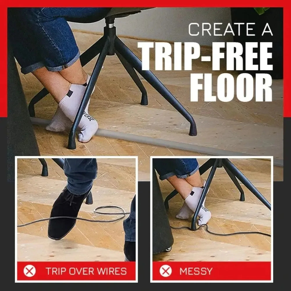 1PC 39.37in/78.74in/118.11in Cable Hider Free Cutting Easy Installation Cable Tidy Hide Wall Floor Wires