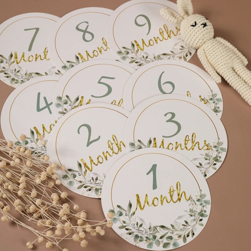 Newborn Milestone Cards Paper Number Monthly Memorial Milestone Photo Cards Commemorative Baby Birth Baby Photography Props