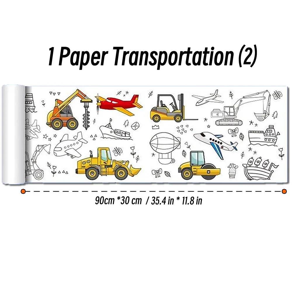 90cm Animal Children's Drawing Roll DIY Coloring Paper Roll Color Filling Graffiti Paper-cut for Kids Painting Educational Toys - AIAZ