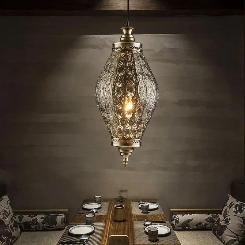 Southeast Asian Style Hanging Pendant Light Fixture Morocco Lamp Dining Room Turkish Asia Cloth Shop Restaurant Decor Chandelier