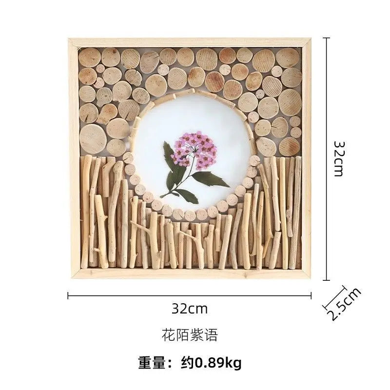 52x52cm 3D Flower & Wheat Field Building Blocks Wall Art - simple Creative Room Decor Aesthetic for Dining Room & Living Room