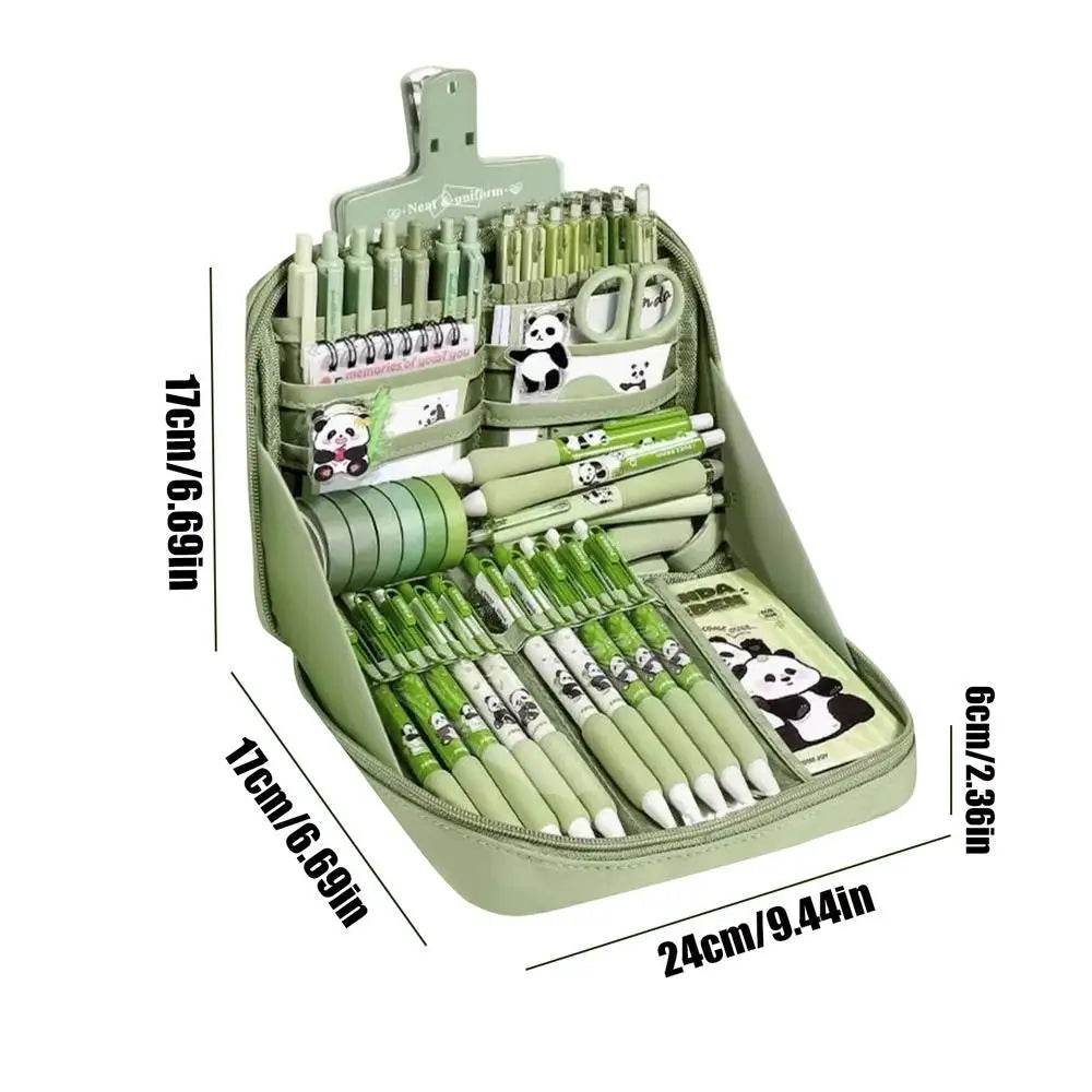 Stationery Set Panda Theme School Supplies Cute School Supplies Stationery Set Ruler Notebook Keychain Pencil Case Label Tag - AIAZ