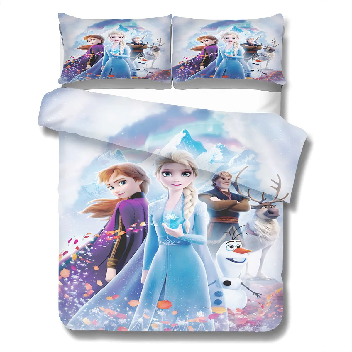 Frozen Duvet Cover Set,Elsa Anna Olaf King Size Bedding Set,Twin Full Size King Queen Bedding Set 3pcs for Girl'S Room