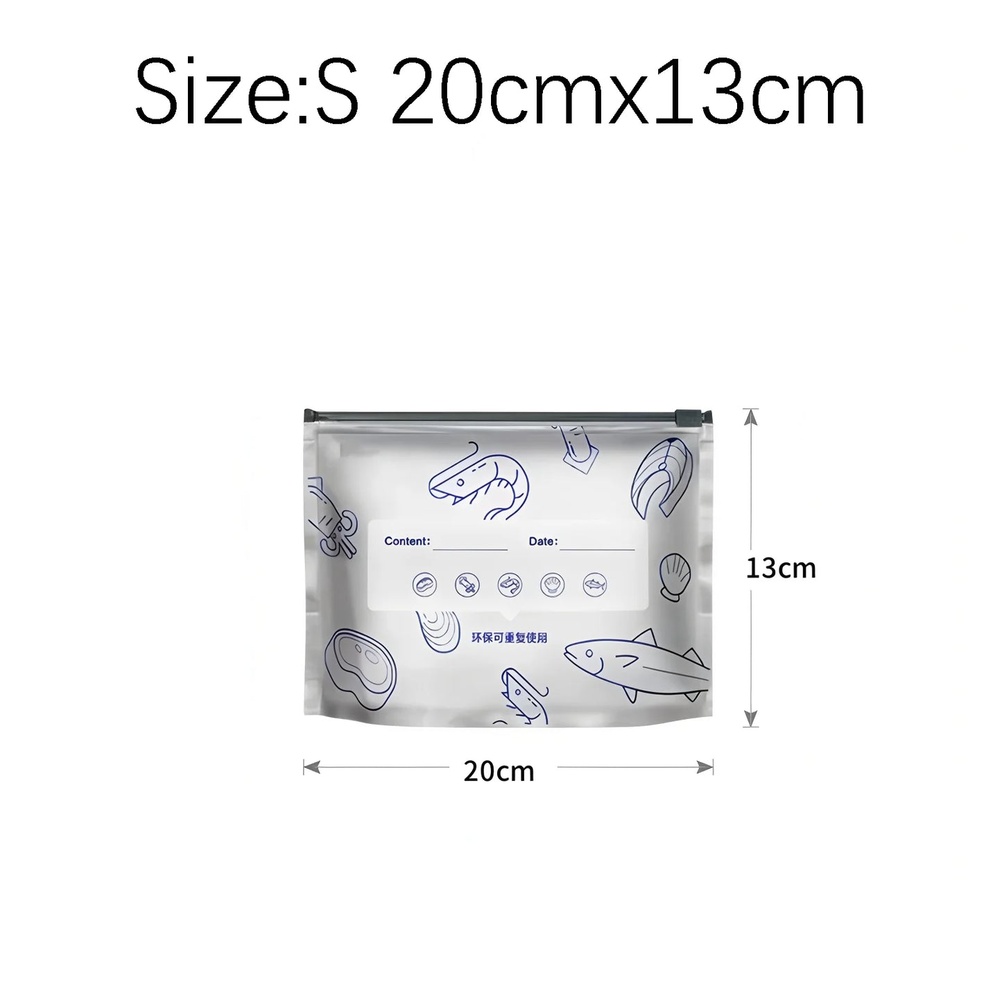 Food Cover Zipper Bag Reusable Freezing Plastic Wrap Bags Aluminum Foil Transparent Refrigerator Storage Fresh Bags Organizer