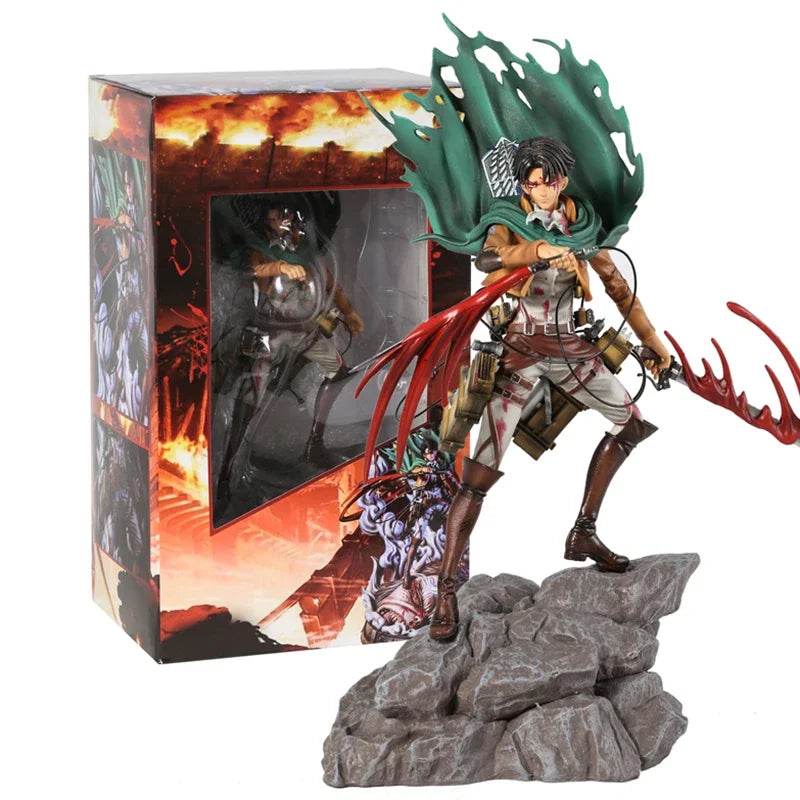 Levi Figure Mikasa Ackerman Eren Jaeger Figurine Anime Model Doll Toy 36cm - AIAZ