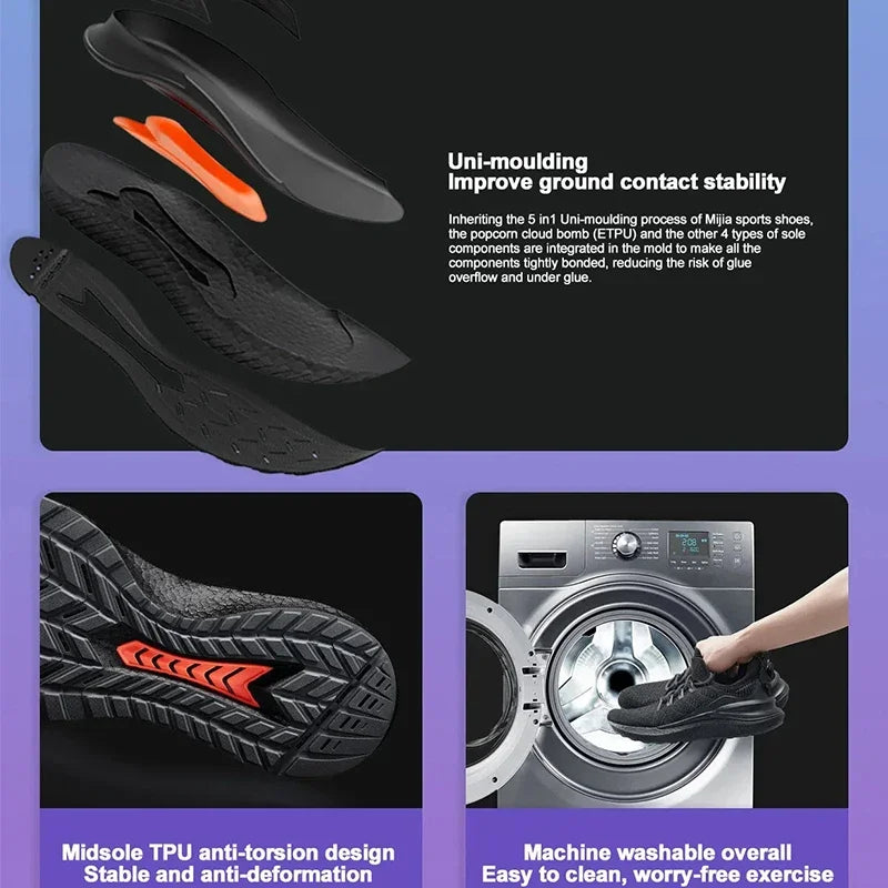 Classic Mijia Sneakers 4 Upgrade Men Fashion Breathable Shock-absorbing Sports Running Shoes Flying Woven Male Non-Slip Shoes