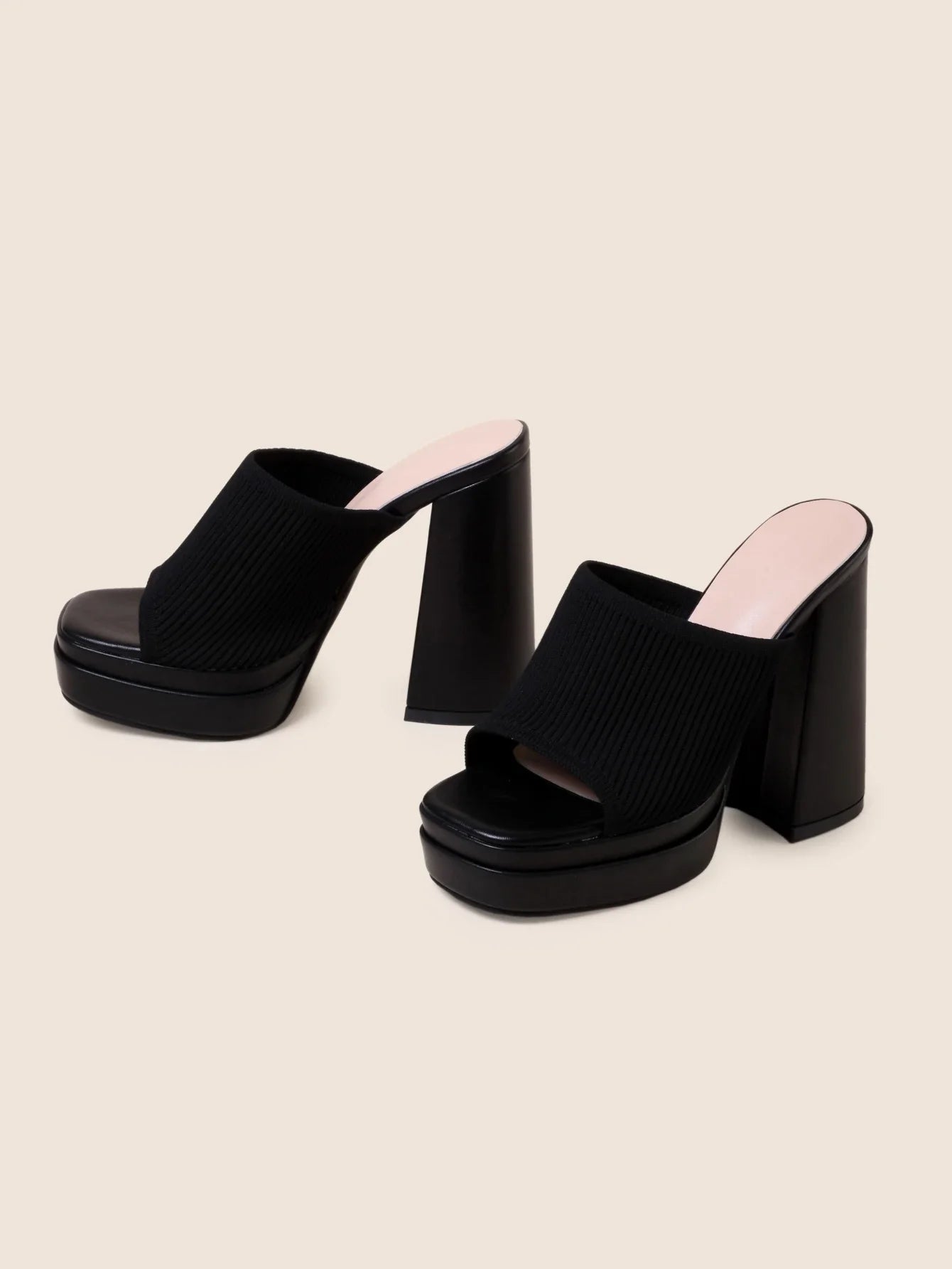 Summer Fashion Waterproof Platform Open Toe Knitted Comfortable Sexy Women High Heel Slippers Party Wedding Shoes