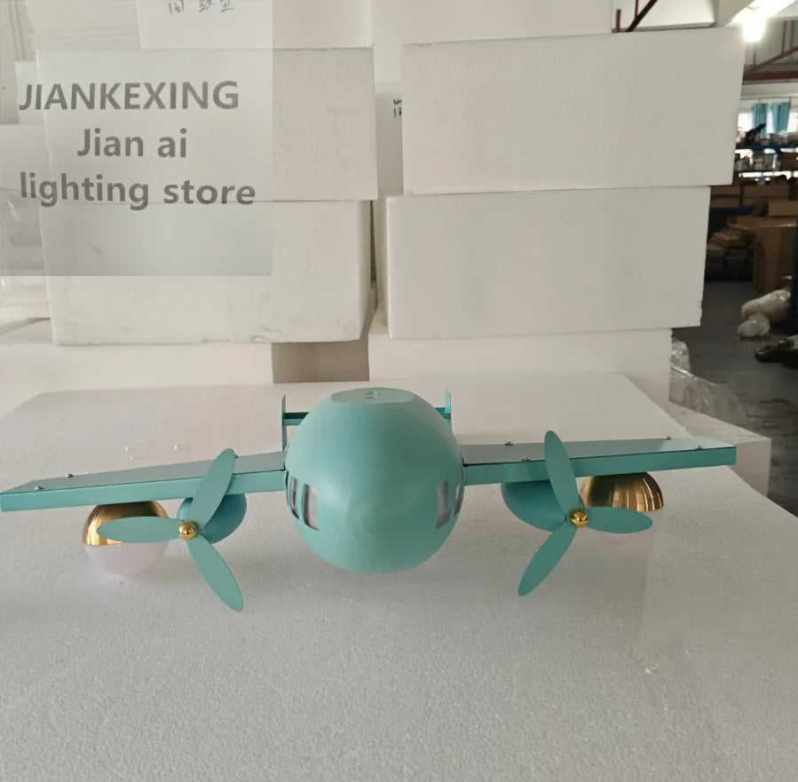 JIANKEXING Bedroom Lights Children's Room Lights Luxury Creative Cartoons Airplanes Chandeliers Modern Minimalist Boys Girls