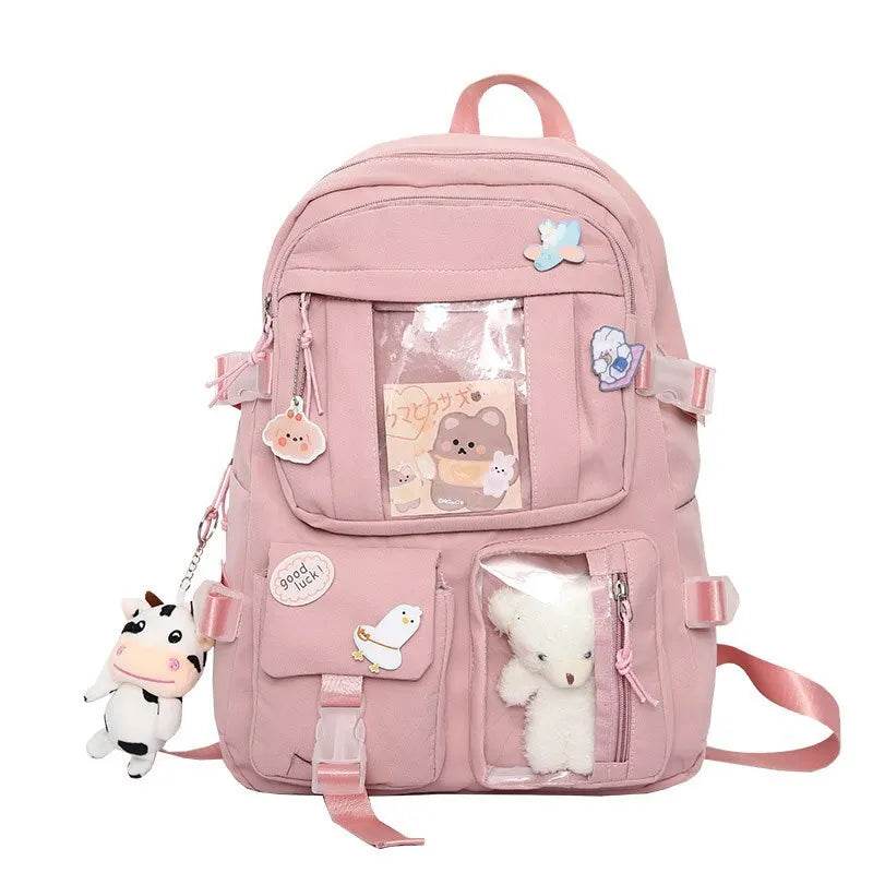 Girls Backpack Cute School Bags For Student Teens Girls Pockets Women Laptop Backpack Harajuku - AIAZ