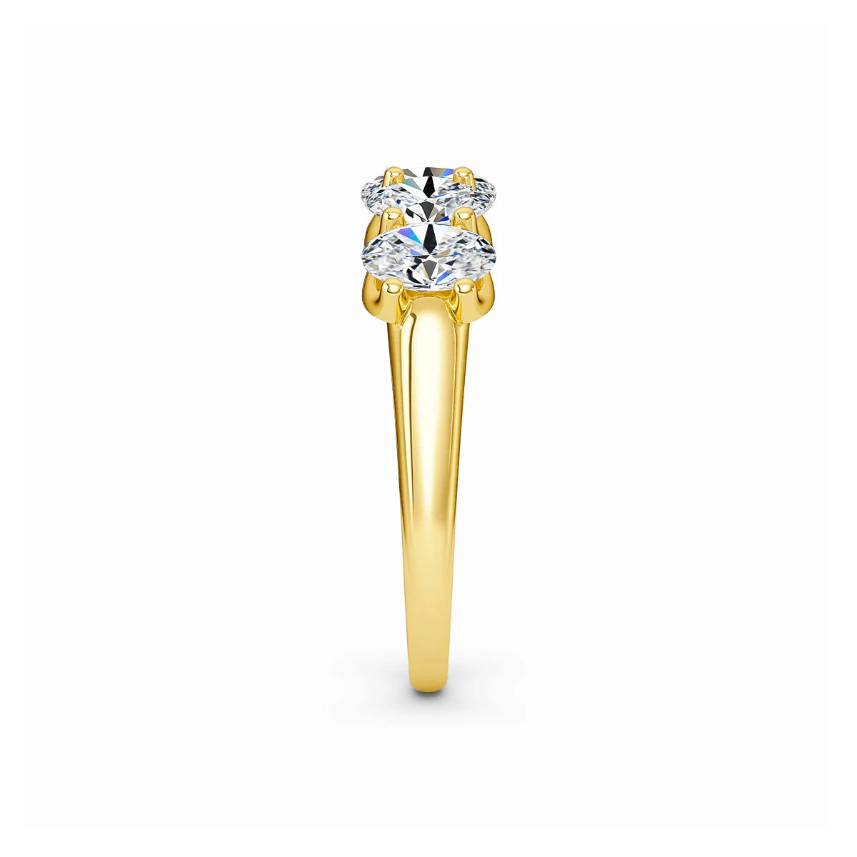 Real 14k Gold Oval Moissanite Eternity Ring Wedding Band For Women AU 585 K Gold Fine Jewelry Engagement Gift With Certificate