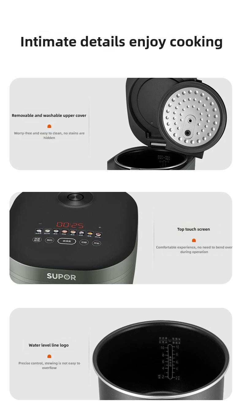 New Rice Cooker Intelligent Multifunctional 4L Household Thick Kettle Rice Cooker Large Capacity Cooking Pot