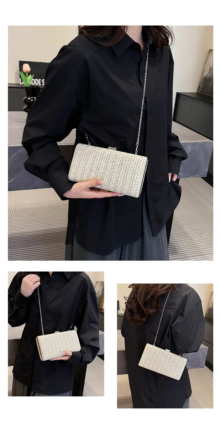 Brand New in 2025 Summer! Women's Woven Handbag. This Fashionable Style Can Be Carried As A Shoulder or Crossbody Bag