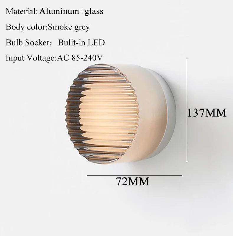 IWHD Home Decor LED Wall Lights Fixtures Glass Aluminum Corridor Bedroom Living Room Nightlights Modern Moon Lamp Miroir Mural