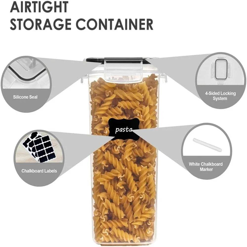 Kitchen 7pcs Food Containers Set BPA Free Plastic Airtight Storage Box With 10stickers and Pen - AIAZ
