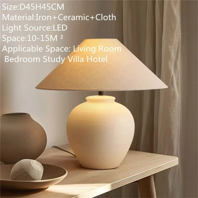 ULANI Contemporary Ceramic Table Lamp American Retro Creativity Living Room Bedroom Study Villa Hotel Homestay Desk Light