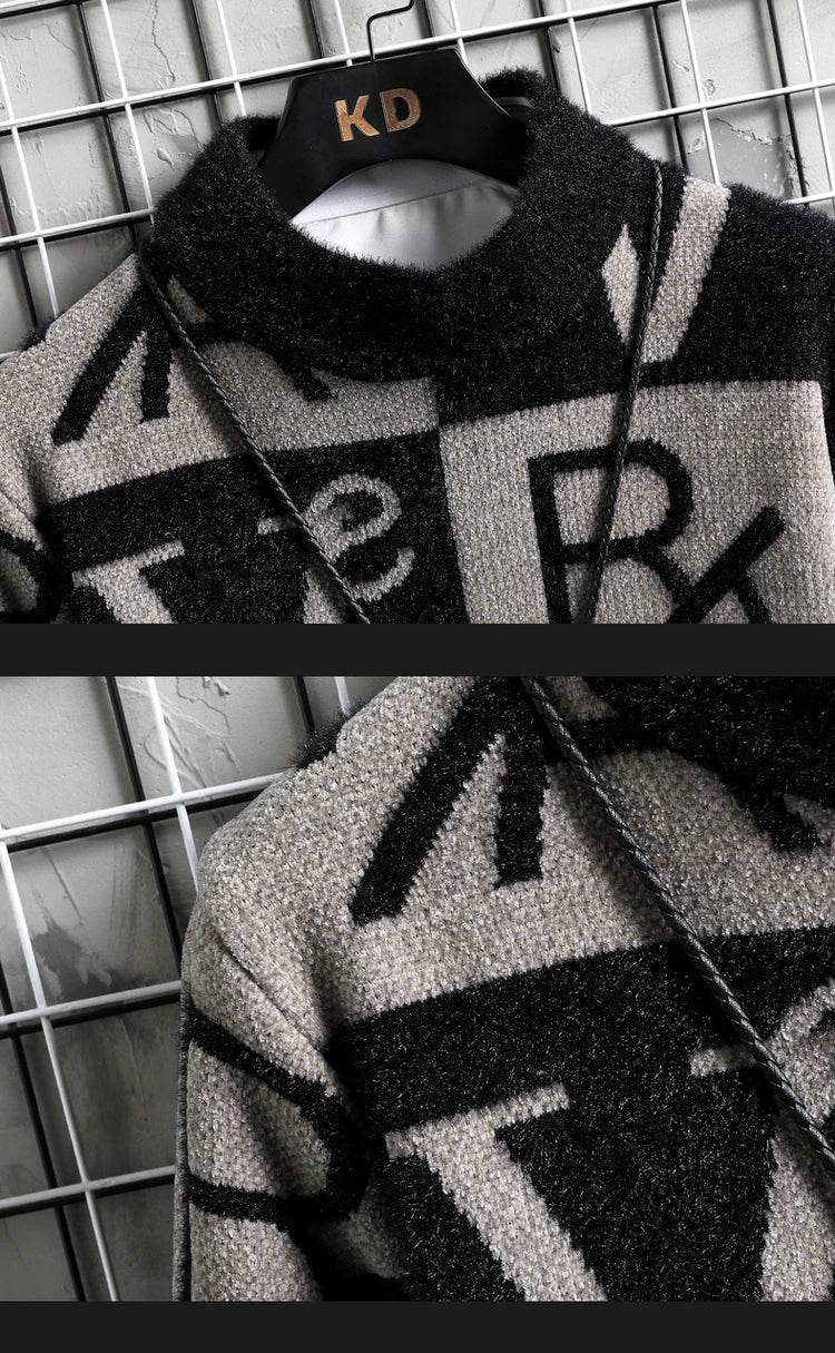 Men Knitted Sweater Stripe Pullovers Printing Round Neck Sweater Autumn/Winter Designer Quality Casual Men Clothing Jumper - AIAZ