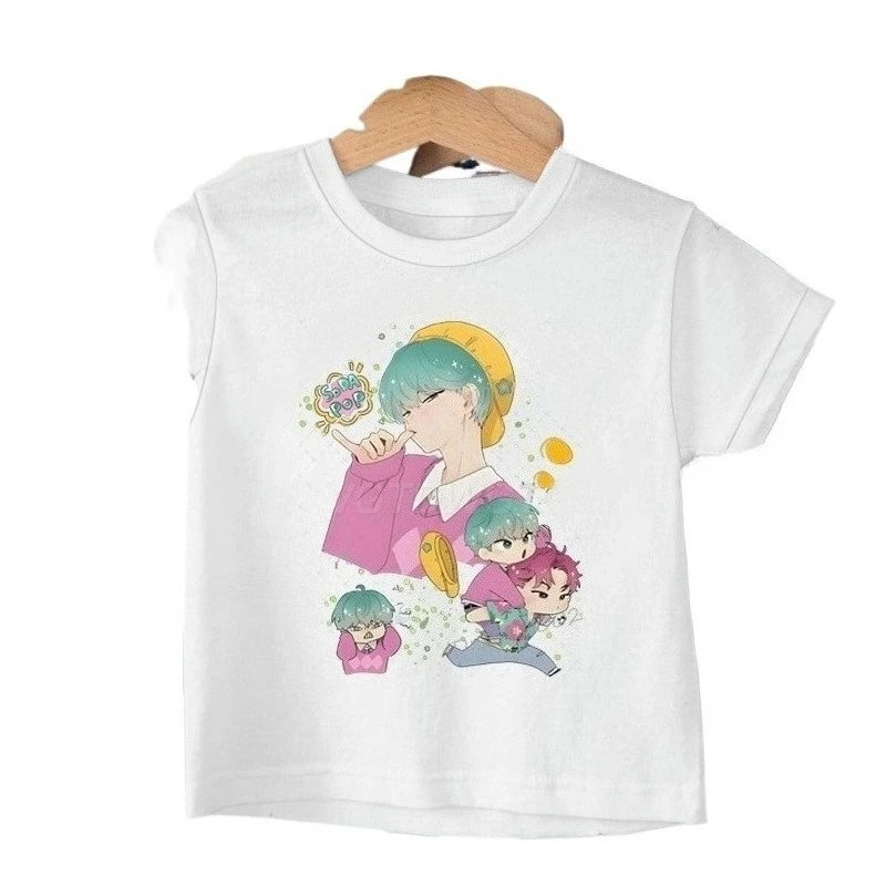 KPop Demon Hunters Saja Boys T-shirt Tops New Fashion Casual Kids T-shirt Short Sleeve Kids Soda Pop Cartoon Harajuku Tee