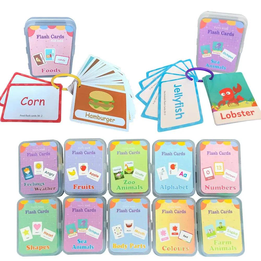 Kids English Words Learning Flashcards Reading Enlightenment Cards Home School Educational Toys Montessori Teacher Teaching Aids - AIAZ