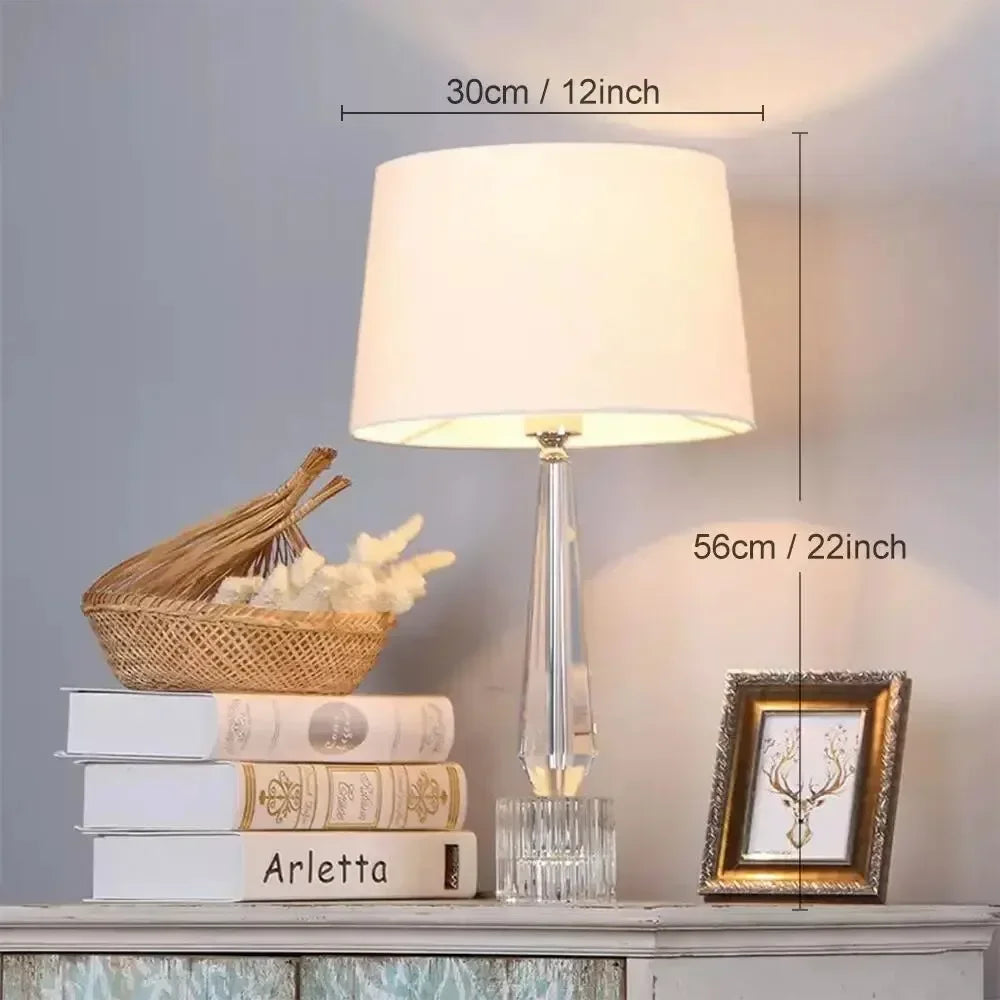 2025 Creative Fabric Table Lamp Crystal Glass Ball Lamp Living Room Creative Bubble Light Bedroom Beside Art Reading Lamp