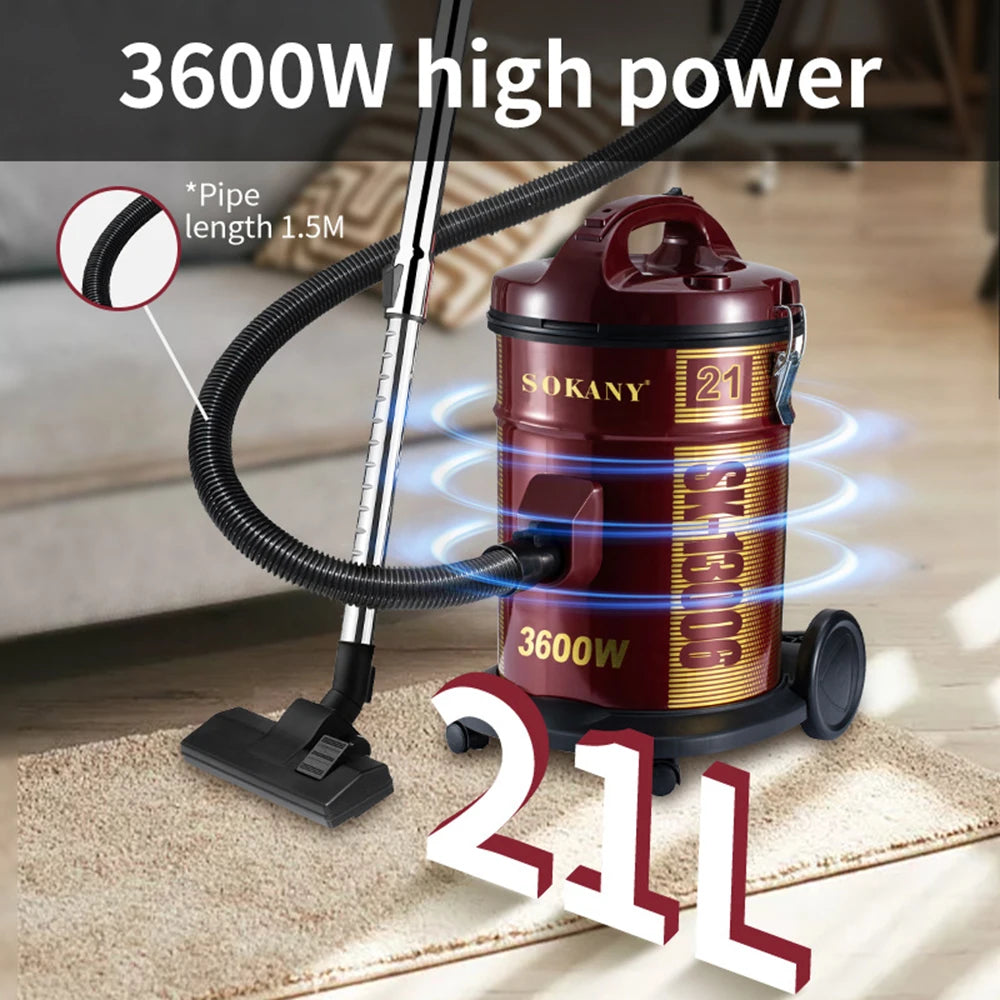 1600W Electric Dry Vacuum Cleaner Large Capacity Strong Suction Power Household Multi-function Cleaner Household Appliances