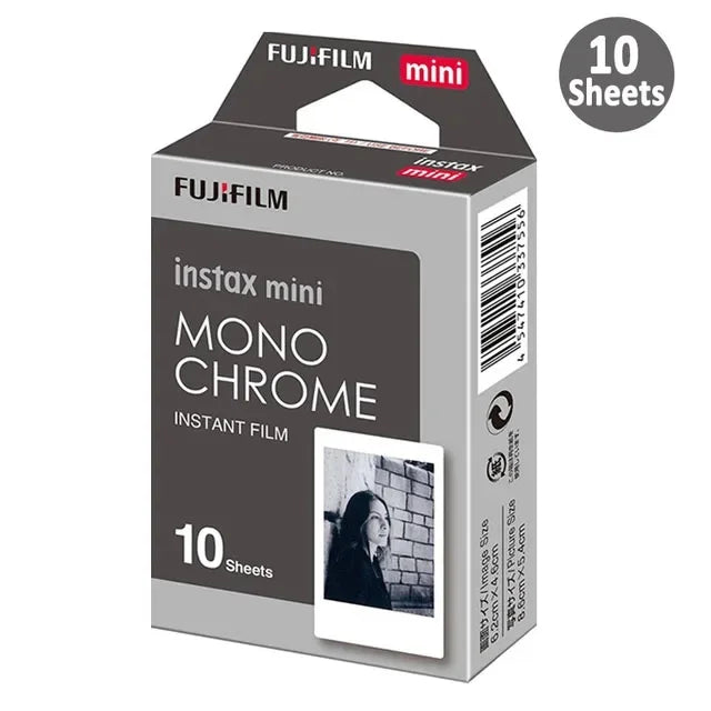 10-100 Sheets Fujifilm Fuji Instax Mini 12 11 8 9 Black and white Monochrome Films for Instant Mini 8 9 7s 25 Camera Photo Paper