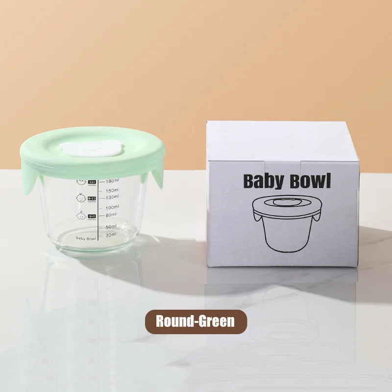 180ml Glass Baby Food Storage Jars With Lids Leakproof Snack Puree Containers For Toddlers Freezer Microwave Safe Feeding Bowls