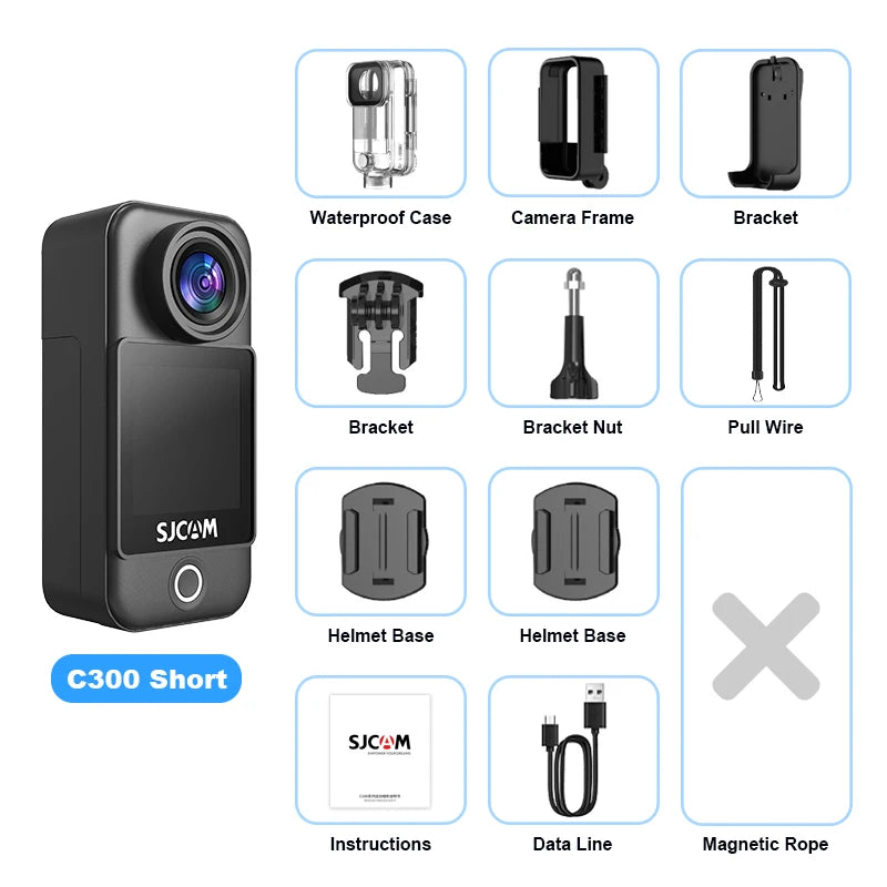 SJCAM C300 Pocket Action Camera 4K FHD With Long Battery Life Video 30M Waterproof 5G WiFi Camera Sport Action Cam