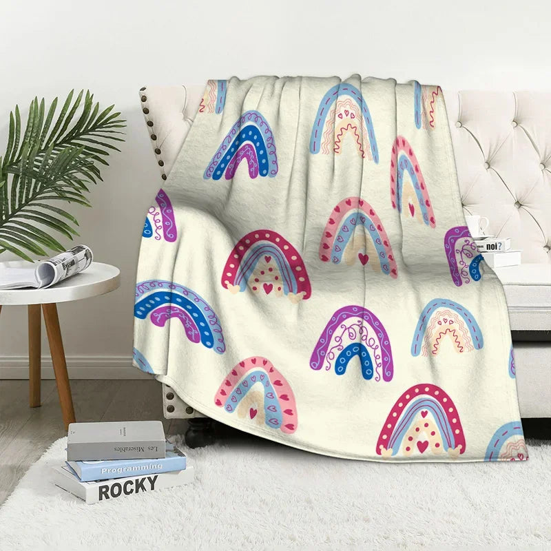 Home decoration plush Throw Sofa blanket Bedspread bed fluffy soft blankets decor Plaid Modern nordic rainbow cute winter