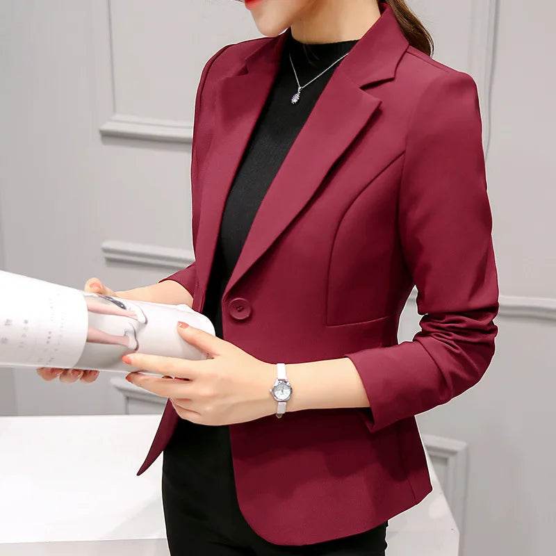 Elegant Business Lady Jacket New Women Full Sleeve Work Blazer Female Casual Coat Six Color Available Blazer Women Clothing - AIAZ