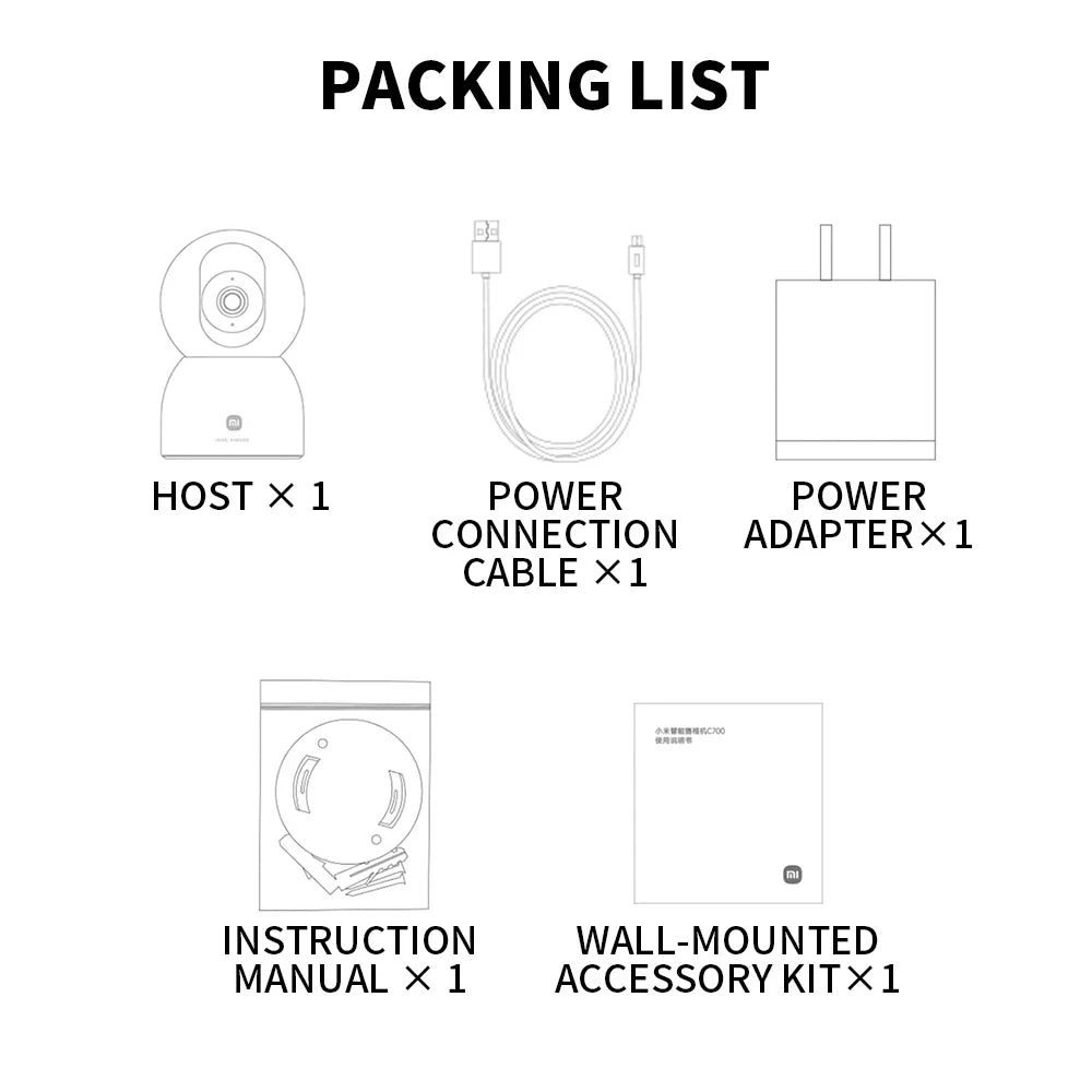 Xiaomi Smart Camera C700 8MP 4K Ultra HD Low Light Full-color Baby Cry Detection Two-Way Voice Call Surveillance Camera