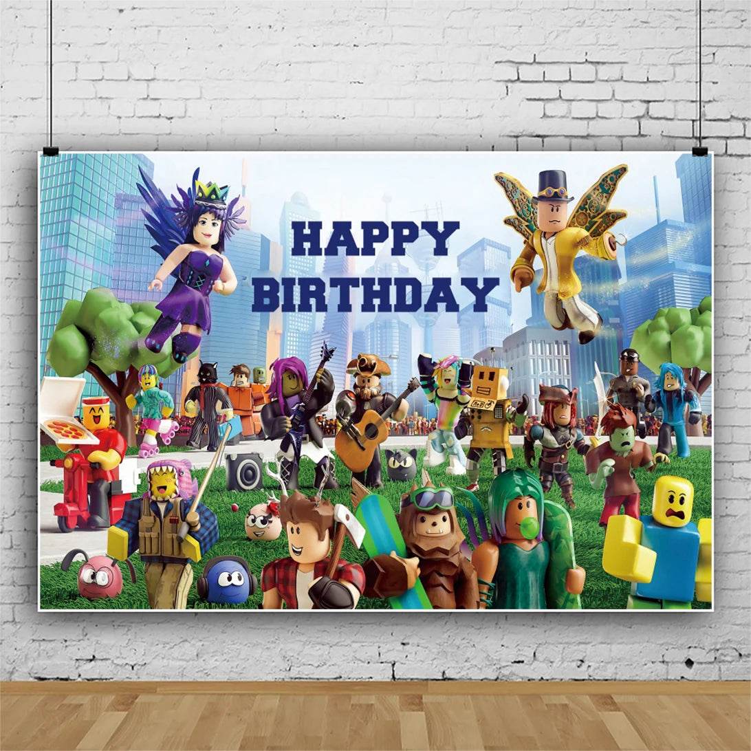 Hot Roblox Birthday Party Decor Game Balloons Disposable Tableware Backdrop For Kids Boy Party Supplies Baby Shower Toy Gifts - AIAZ