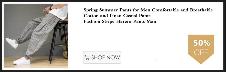 Spring Summer Disc Buckle Striped Harem Pants Mens Breathable Cotton Linen Pencil Pants Buckle Casual Bloomers Fashion Trousers - AIAZ