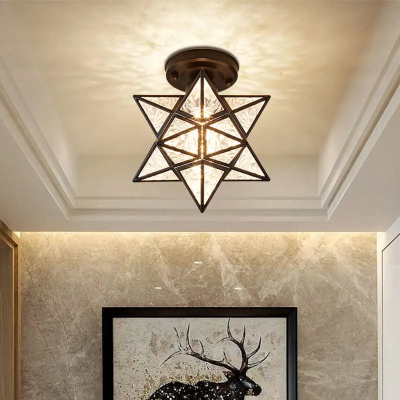 Lamps for Living Room Decor Five-pointed Star Ceiling Modern Balcony Corridor Porch Fashion Network Red Star Ceiling Light