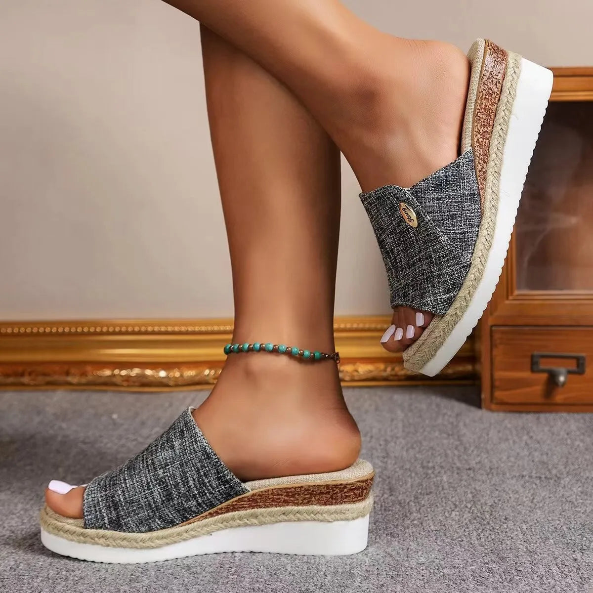 Wedge Heel Slippers Women Summer Shoes Women's Sandals Casual Indoor Outdoor Slipper Sandals for Beach Zapatos Mujer Slippers