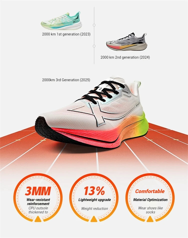 Xtep Women Running Shoes 2000km 3.0 2025 Spring Lightweight Cushioned Wear-Resistant Training Jogging Sneakers 875118110034