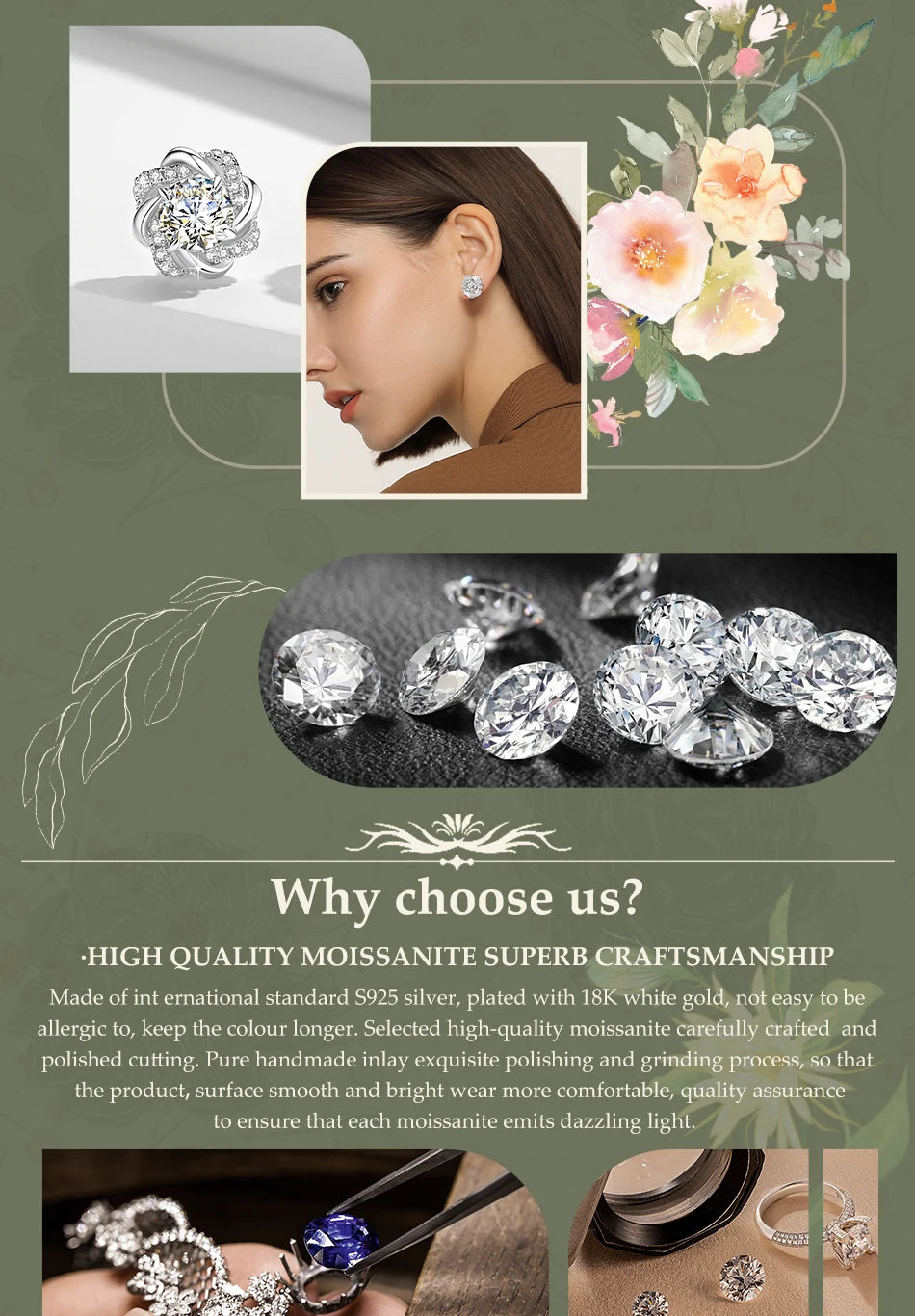 Original Design 18K Gold Moissanite Pendant 2ct VVS1 AU750 Bauhinia Necklace for Women Anniversary Party Gift Trendy Jewelry