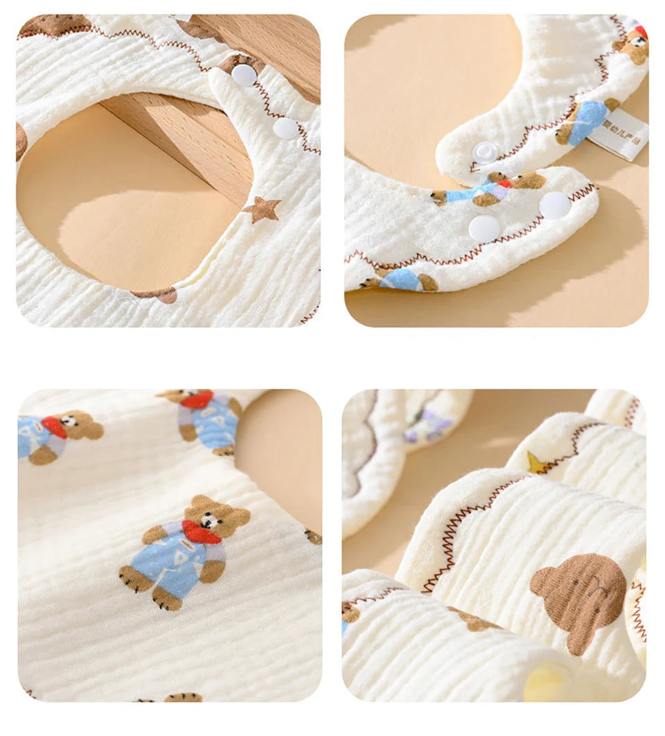 Pure Cotton Baby Bib A-Class Cotton Gauze Children's Bib Soft Six-Layer Gauze Newborn Spit Cloth