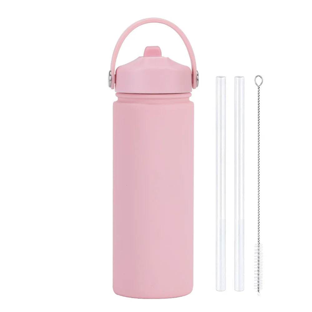 Insulated Water Bottle 500ml Custom Text/Logo - 304 Steel, 24H Cold, Office & Gym Essentials - AIAZ