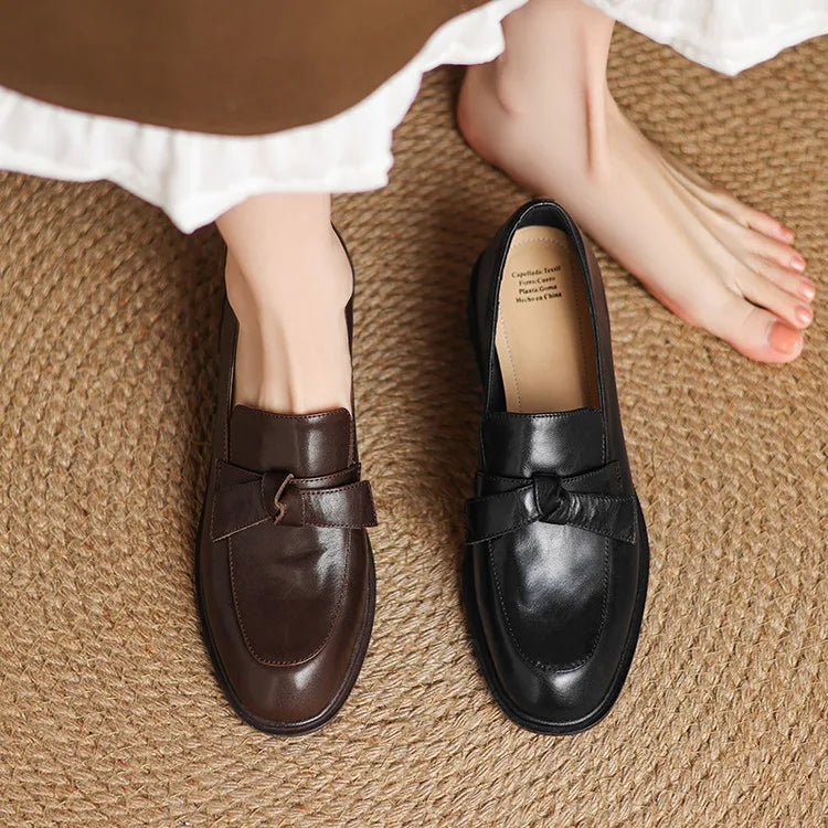 Dress Shoes Women Loafers Cow Leather Sheepskin Rubber Formal Business Suit Ladies 2025 Spring Autumn Handmade