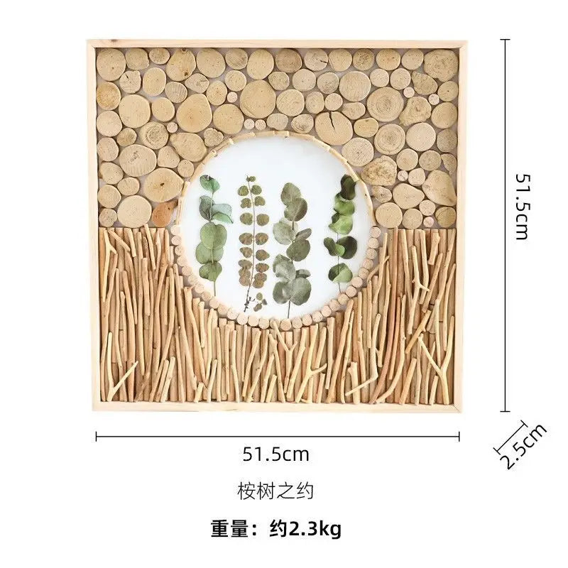 52x52cm 3D Flower & Wheat Field Building Blocks Wall Art - simple Creative Room Decor Aesthetic for Dining Room & Living Room