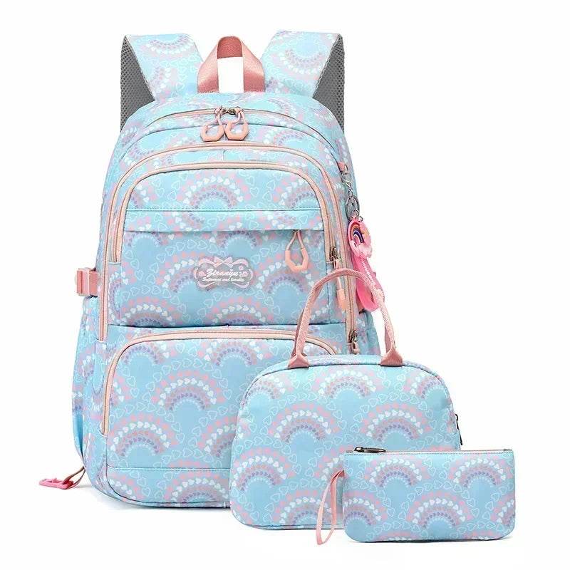 School Bags Girls Casual Travel Backpack Children Middle School Students Backpacks Business Oxford Waterproof Rucksack No Wheel - AIAZ