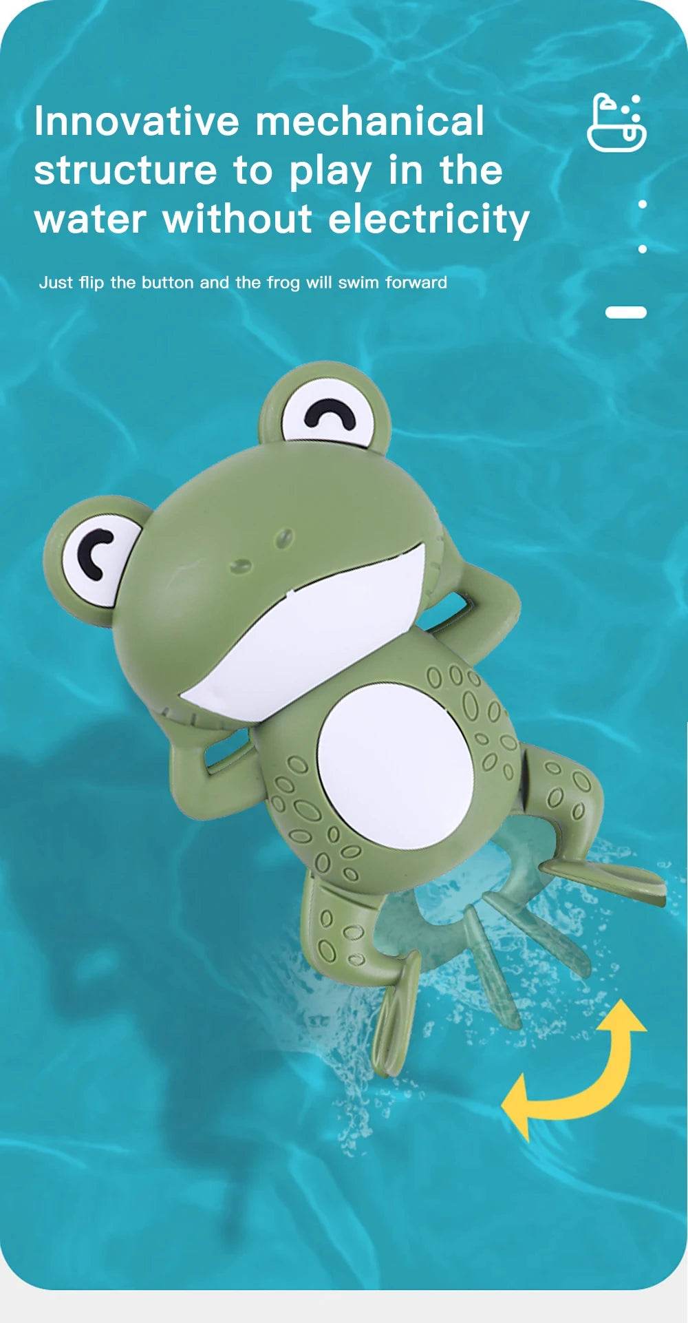 Baby Shower Clockwork Cute Animal Swimming Frog When Baby Bath In Bathroom Baby Water Toy Kids Clockwork Bath Toys Bathroom Toys - AIAZ