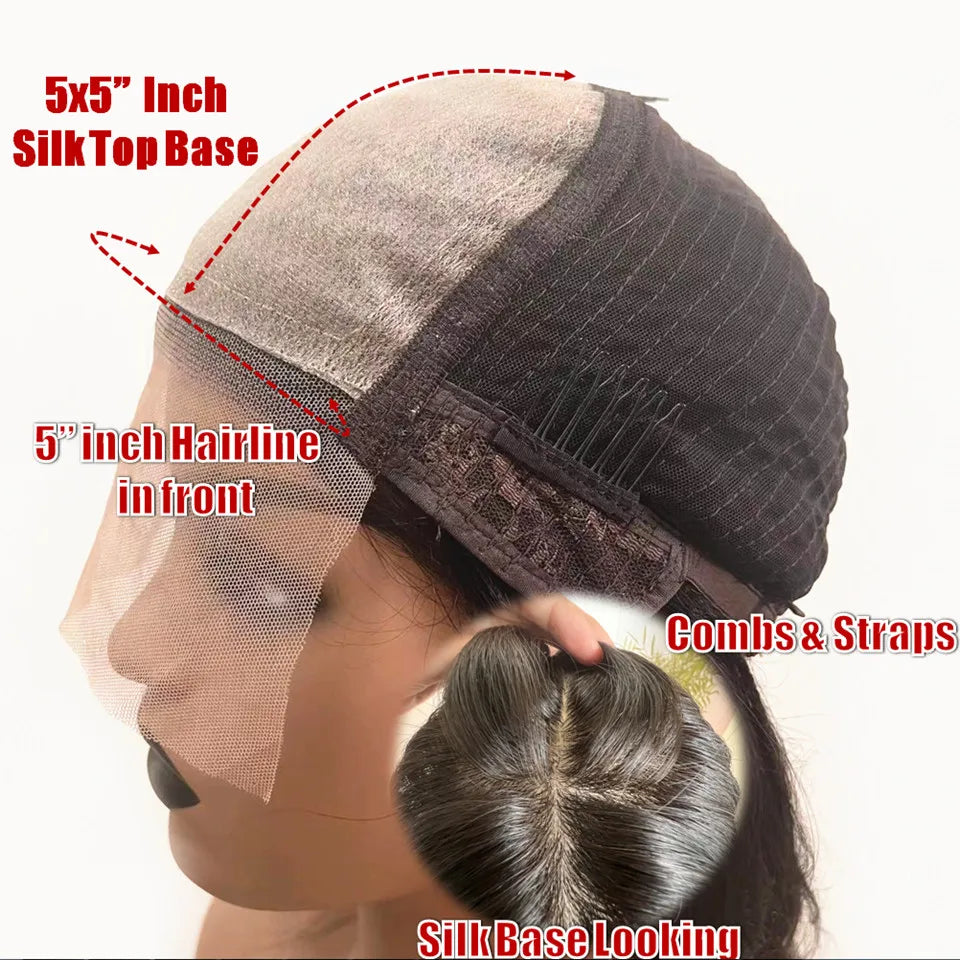 Balayaga Brown Blonde Highlight Human Hair Silk Top Wigs Brazilian Bleached Knots Glueless 13x6/360 Lace Frontal Human Hair Wigs