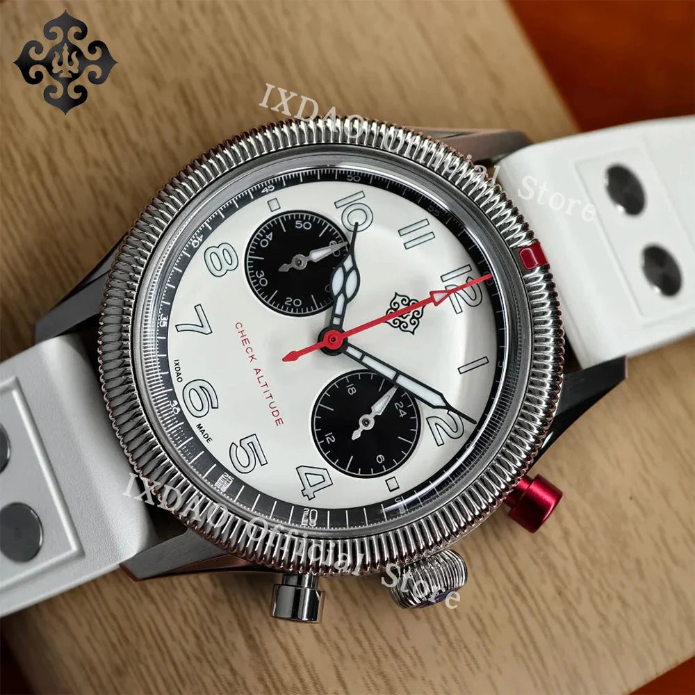 2025 New IXDAO 39mm Pilot Men Quartz Watches Peregrine Falcon Series VK64 Sapphire Stainless Steel Sports Chronograph 10Bar C3