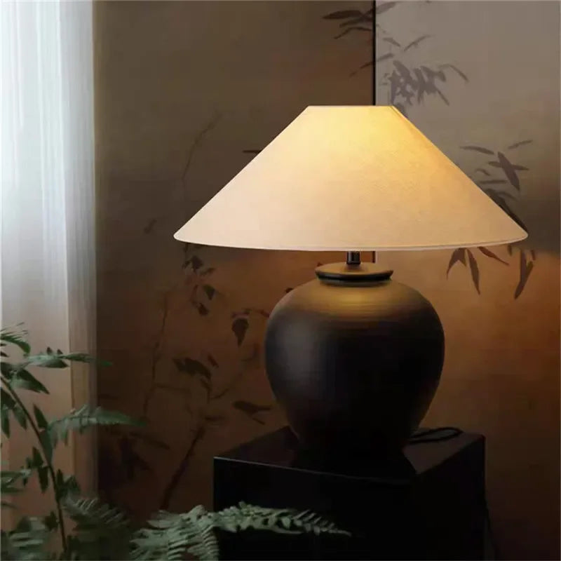 ULANI Contemporary Ceramic Table Lamp American Retro Creativity Living Room Bedroom Study Villa Hotel Homestay Desk Light